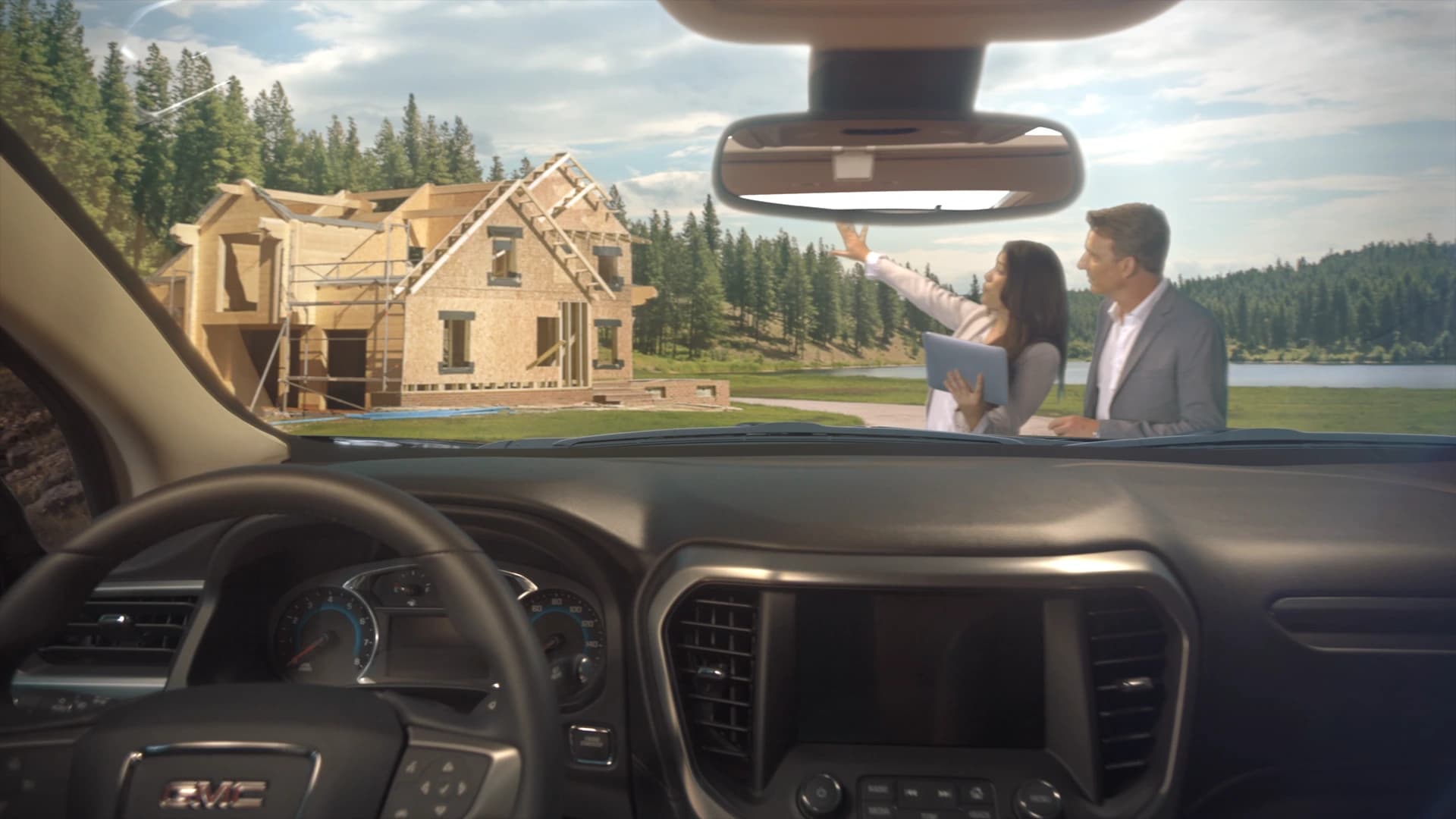 House Being Built View From Car VFX