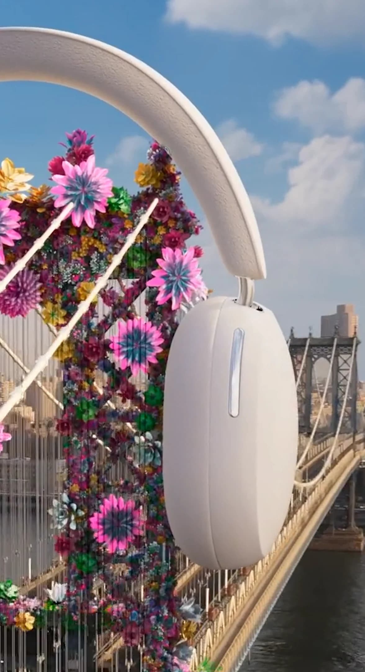 3D Headphones On Brooklyn Bridge VFX