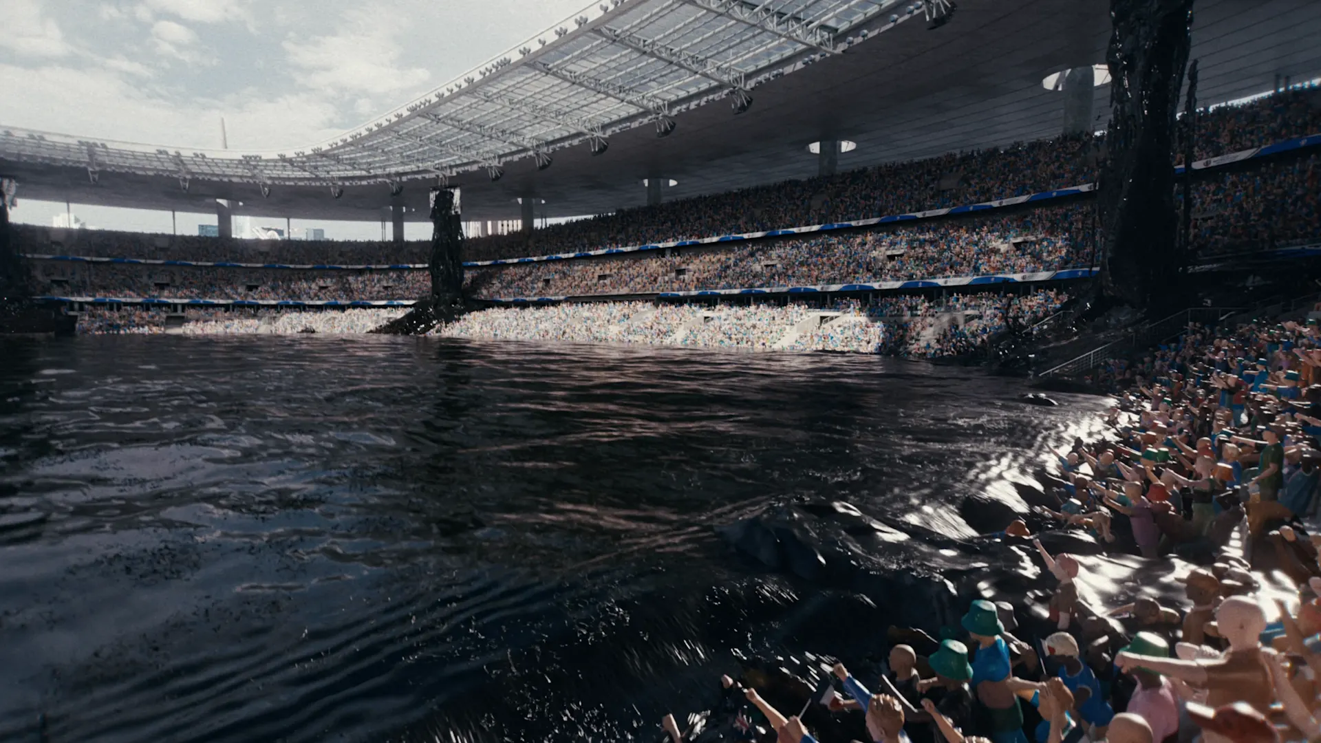 Greenpeace 13 Oil Deluge Stadium Fluid Simulation Fx Vfx Liquid Simulation Nervous Fx Vfx